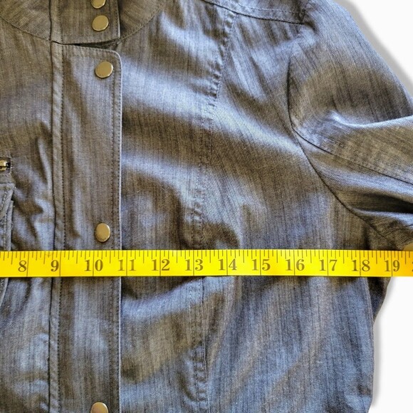 Calvin Klein Womens's Utility Jacket Cinched belted Waist full zip Size 6 - Picture 7 of 12
